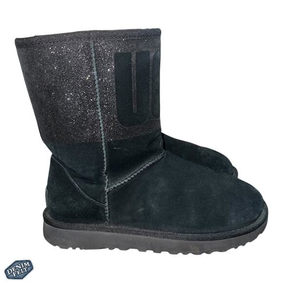 UGG® Women's Black Classic Short Sparkle Snow/Winter Boots | PRELOVED!! - Picture 8 of 16
